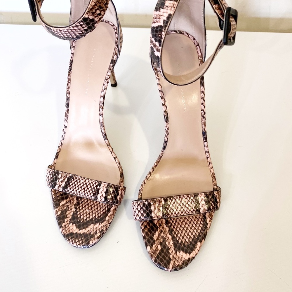 Giuseppe Zanotti Pink Snake Print Sandals - Picture 8 of 10